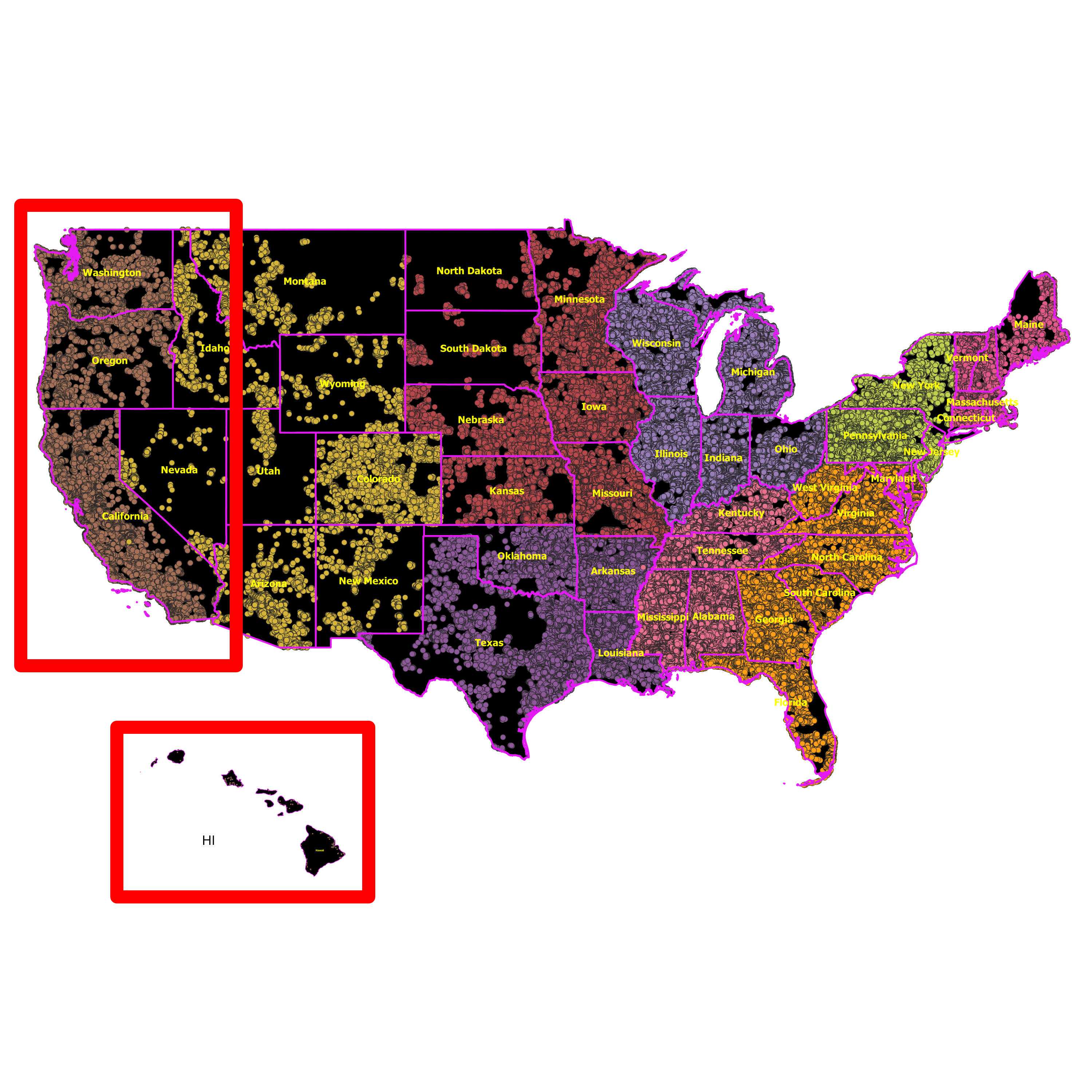 Pacific (CA, HI, OR, WA) - RDOF Location Analyzer