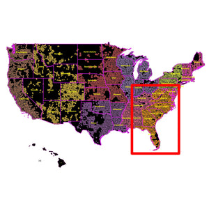 South Atlantic (DE, DC, FL, GA, MD, NC, SC, VA, WV) - RDOF Location Analyzer